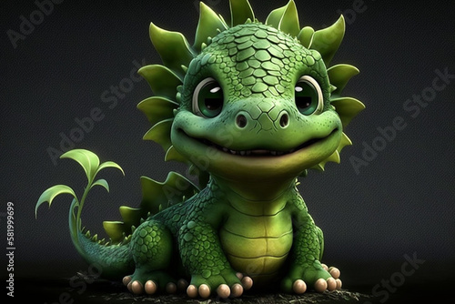 baby green dragon made with generative ai © The Art Wave