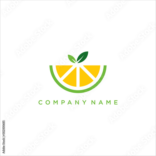Lemon logo vector. Fresh fruit logo vector. Lemon logo template