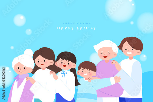 Family Month Happy Family Character Illustration
