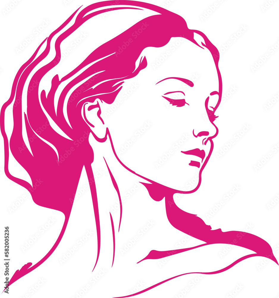 Beautiful Girl Logo for Beauty Cosmetics or Skin Product Beautiful Girl Logo for Beauty Cosmetics or Skin Product