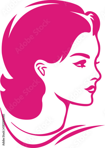 Beautiful Girl Logo for Beauty Cosmetics or Skin Product