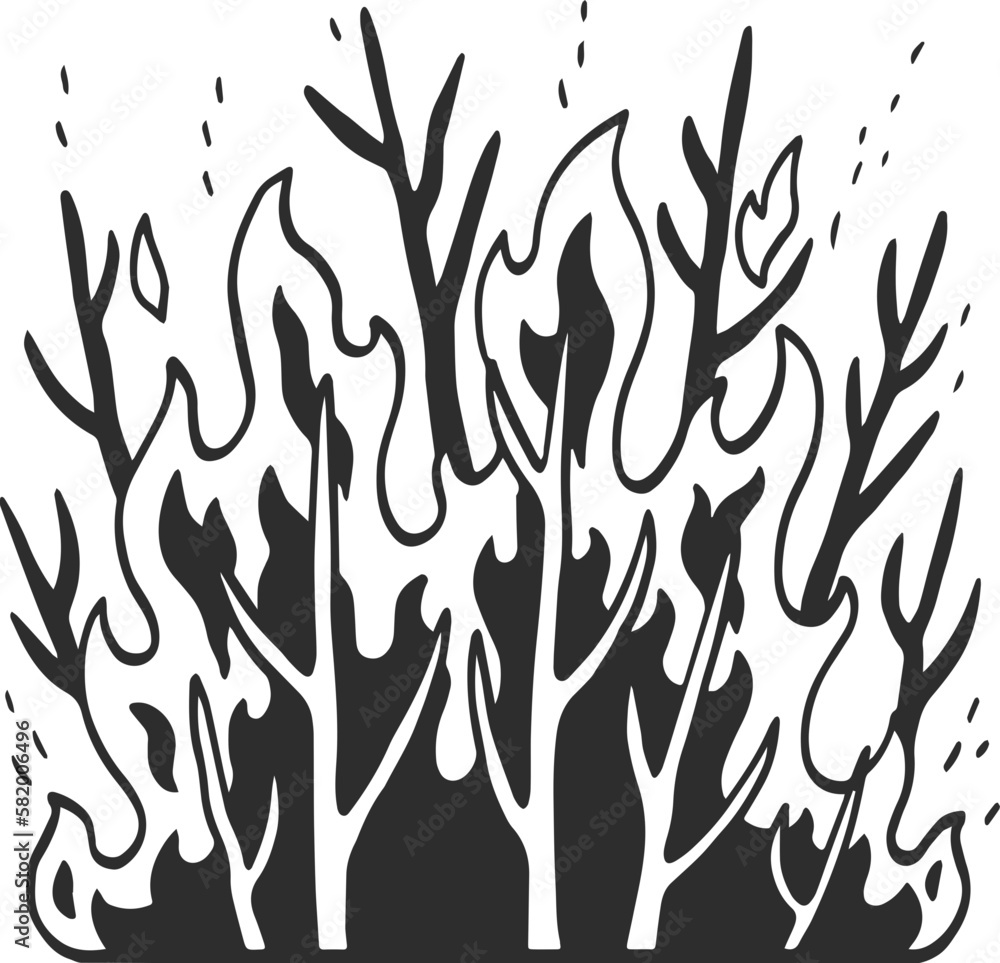 wildfire cartoon illustration. wildfire cartoon illustration.
