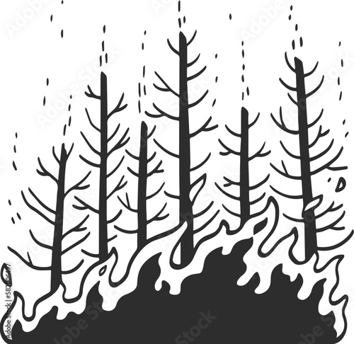 wildfire cartoon illustration.