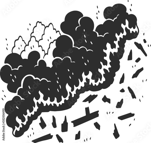 wildfire cartoon illustration.