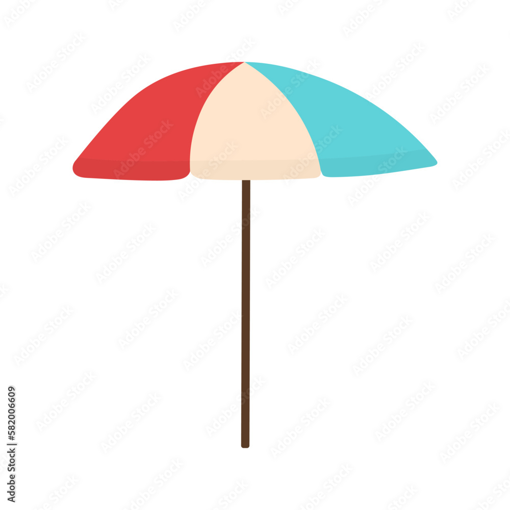 Illustration of striped summer beach umbrella icon Illustration of striped summer beach umbrella icon