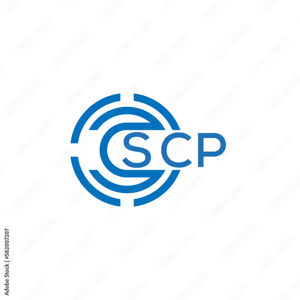 SCP letter logo design in illustration. Vector logo, calligraphy