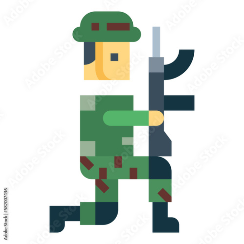 soldier flat icon style