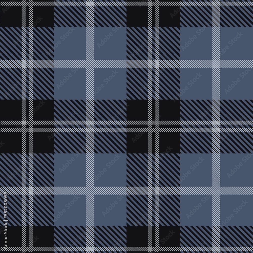 Tartan seamless pattern, black and navy blue, can be used in decorative designs. fashion clothes Bedding sets, curtains, tablecloths, notebooks