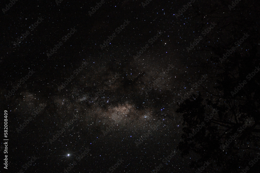 Beautiful view of milky way galaxy on a starry night bright deep and dark universe cosmo constellation astronomy