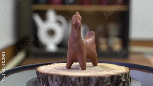 Ceramics, a ceramic product made with their own hands on a potter's wheel, a mug.