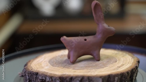 Ceramics, a ceramic product made with their own hands on a potter's wheel, a mug.