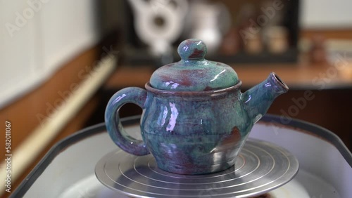 Beautiful evening blue sky at sunset with flaming bright light clouds. A warm summer evening at sunset. Bright sunset.