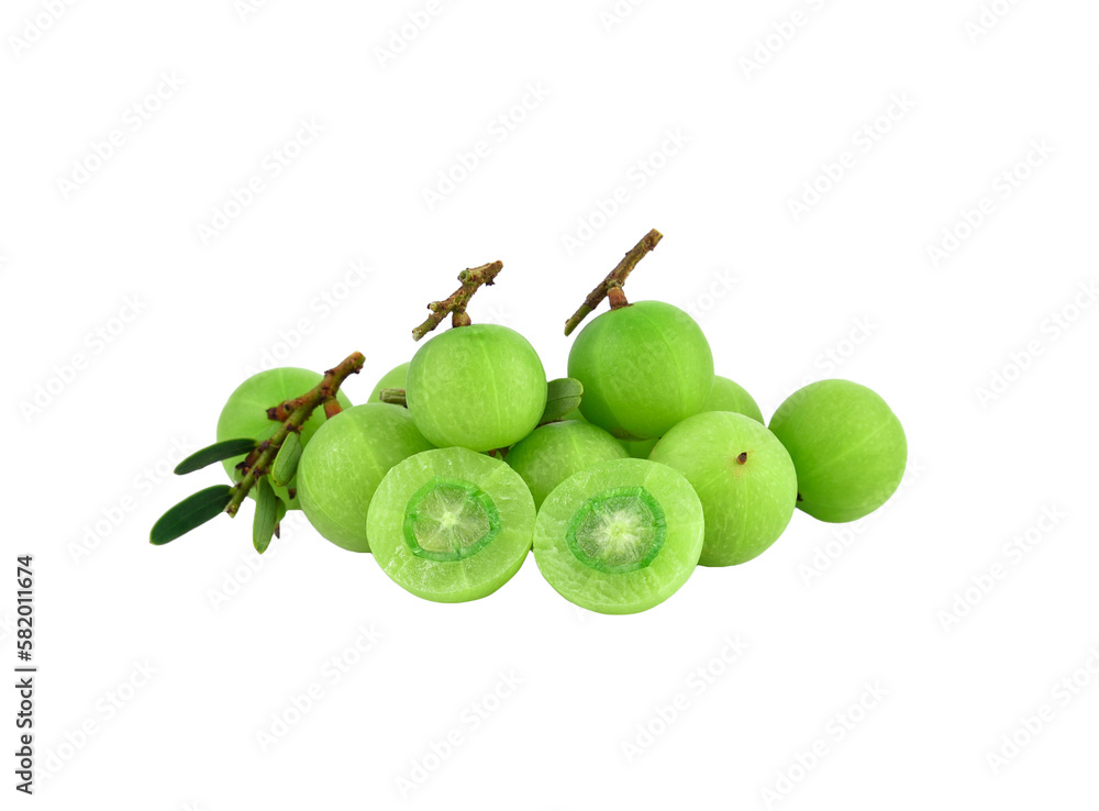 Obraz premium Indian gooseberries on transparent png.