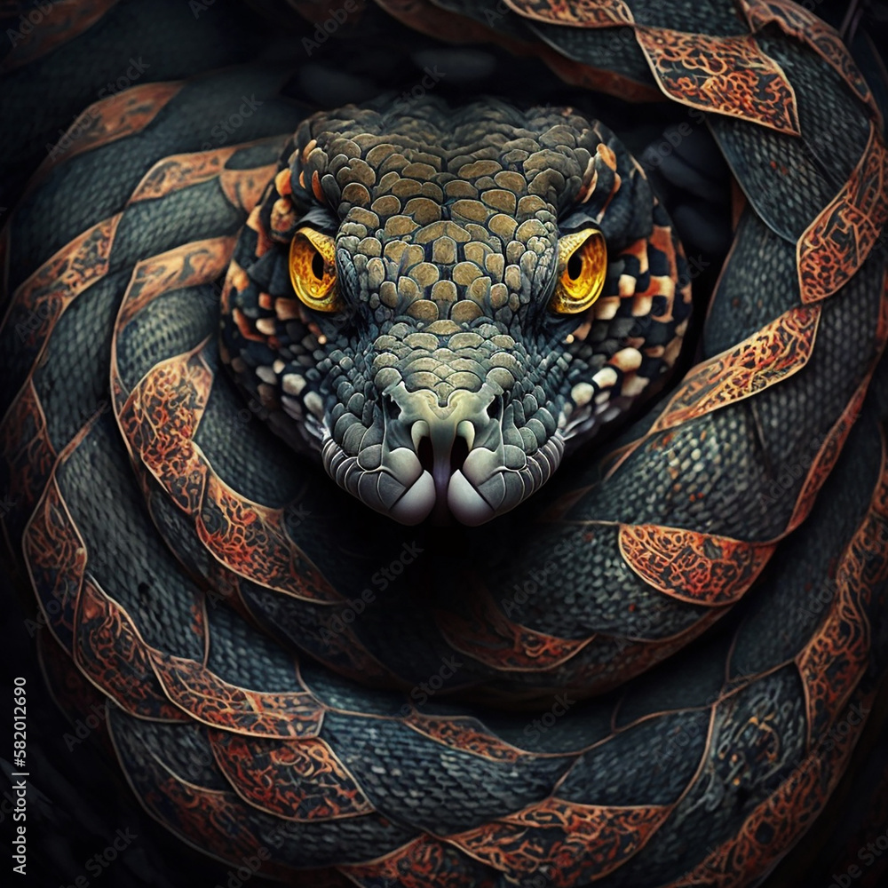 Fototapeta premium Ai generated art nature snake photo