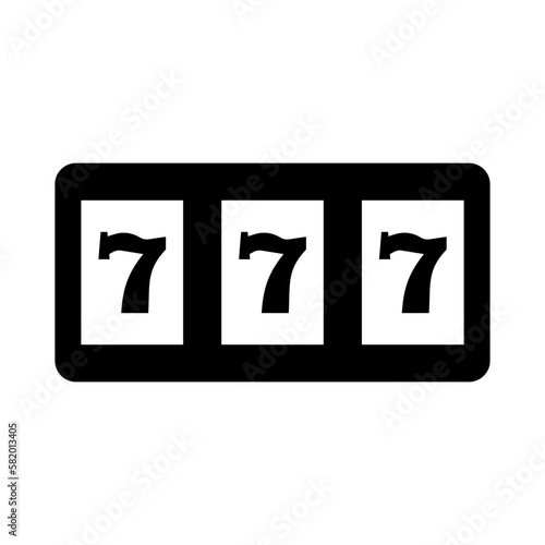 777 slot silhouette icon. Vector.