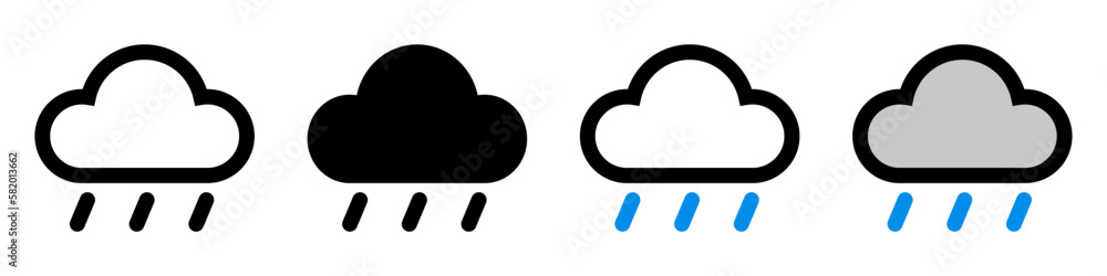 Rain icon set. Rain clouds. Rainy weather. Vector. Rain icon set. Rain clouds. Rainy weather. Vector.