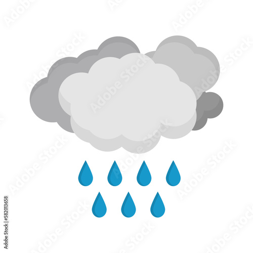 Torrential rain icon. Heavy rain. Squall rain. Vector.