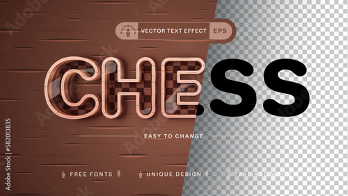 Stroke Chess - Editable Text Effect, Font Style