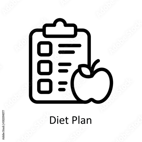 Diet Plan Vector   outline Icons. Simple stock illustration stock