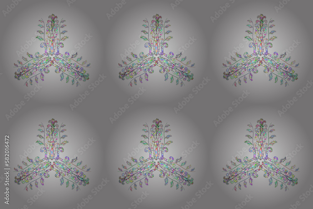 Seamless pattern with interesting doodles on colorfil background. Pano. Raster illustration. Seamless pattern with interesting doodles on colorfil background. Pano. Raster illustration.
