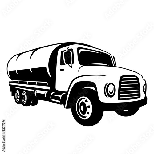 Vacuum truck. Cistern truck. Vector illustration.