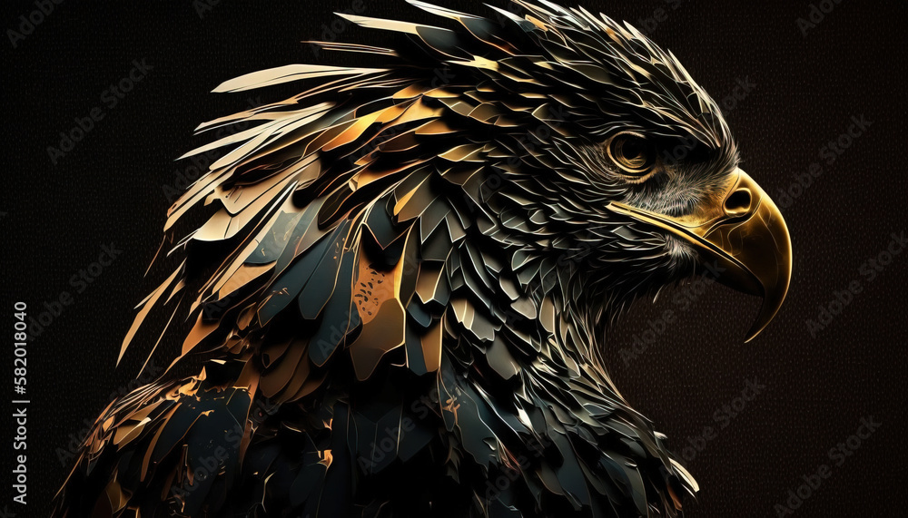 Eagle abstract wallpaper. Contrast background falcon in vivid colors