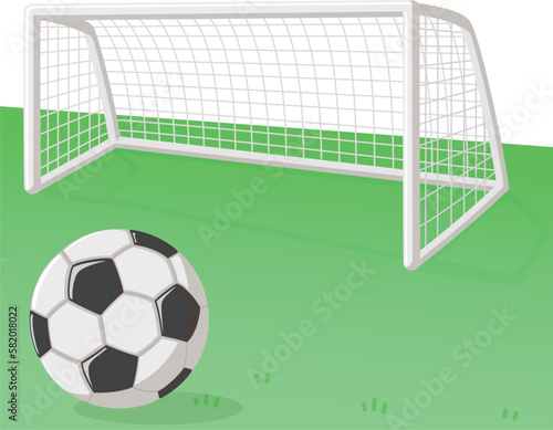 サッカーボールとサッカーゴール