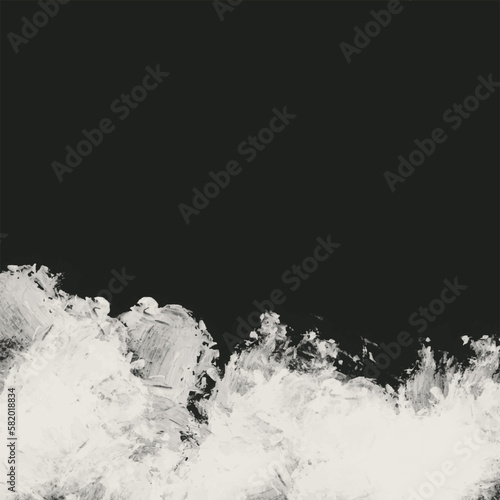 A black and white with oil paint brush stroke background