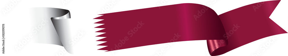 3D Flag of Qatar on ribbon. 3D Flag of Qatar on ribbon.