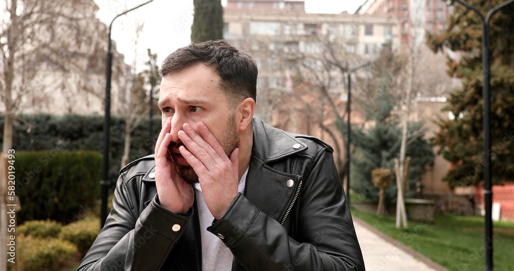 Young man looking worried, anxious, stressed and afraid, biting fingernails. Young man looking worried, anxious, stressed and afraid, biting fingernails.