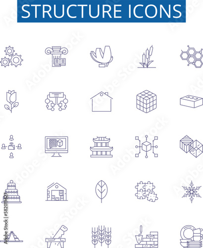 Structure icons line icons signs set. Design collection of Icons, Structure, Design, Elements, Symbols, Shapes, Layouts, Patterns outline concept vector illustrations
