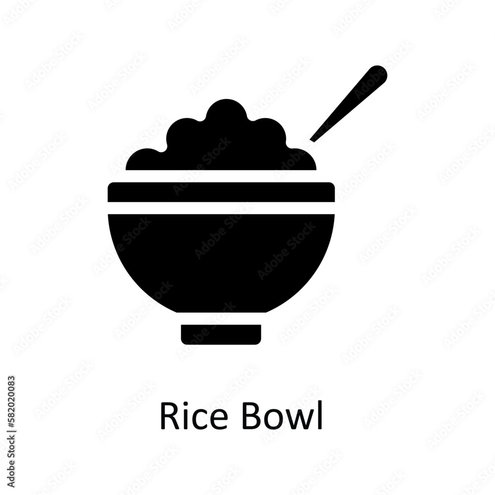 Rice Bowl Vector solid Icons. Simple stock illustration stock Rice Bowl Vector solid Icons. Simple stock illustration stock