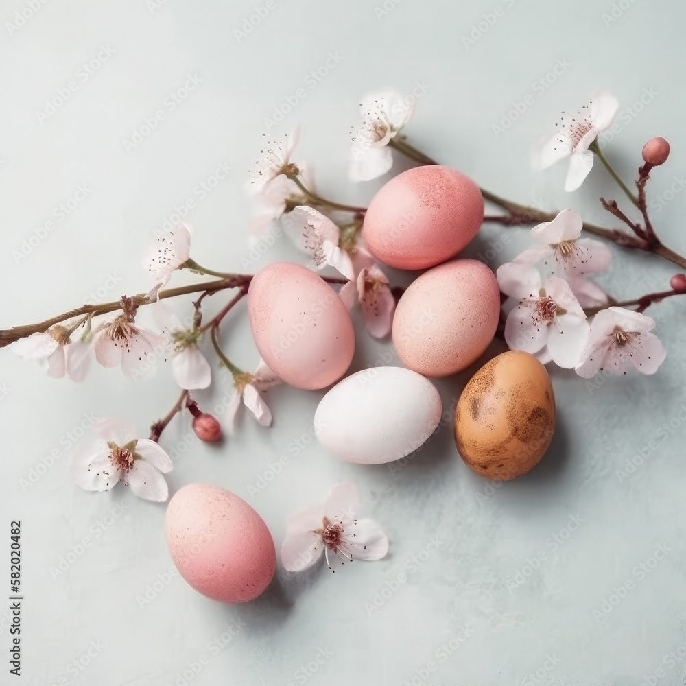 Easter eggs and cherry blossoms