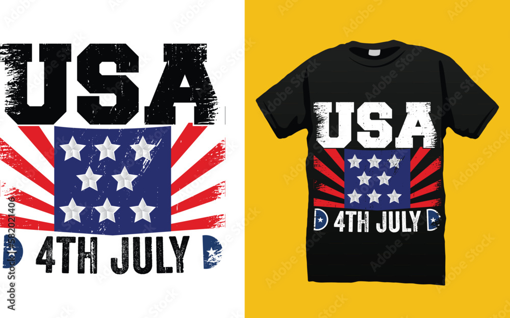 USA Flag 4th July Independence Day Typography T-shirt Design Vector Template. Lettering Illustration And Printing for T-shirt, Banner, Poster, Flyers, Etc. USA Flag 4th July Independence Day Typography T-shirt Design Vector Template. Lettering Illustration And Printing for T-shirt, Banner, Poster, Flyers, Etc.