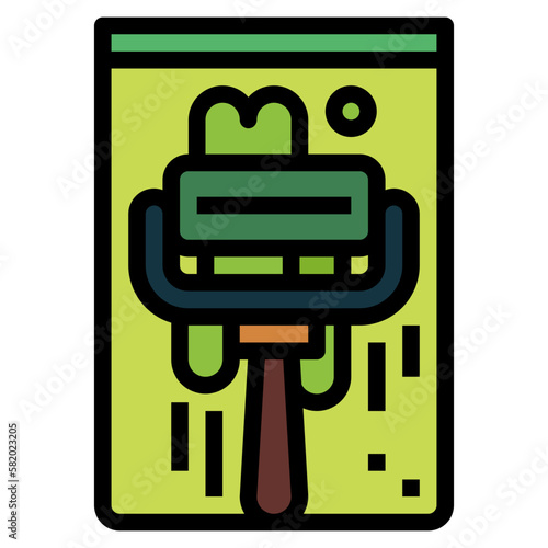 printmaking filled outline icon style