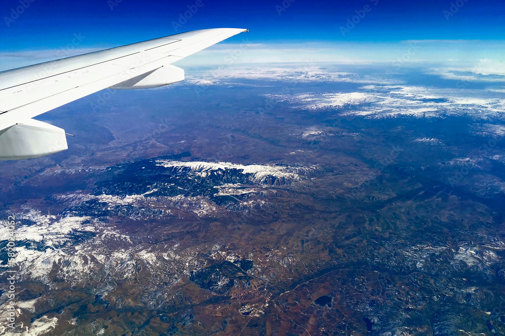 Aerial view from porthole