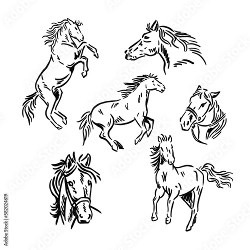 set of horses