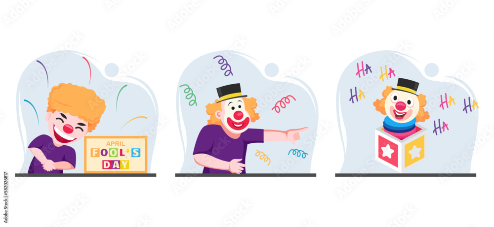 April Fools Flat Bundle Design Illustration April Fools Flat Bundle Design Illustration