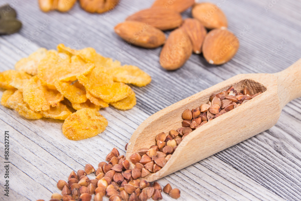 Healthy food containing natural magnesium and other vitamins and minerals Healthy food containing natural magnesium and other vitamins and minerals