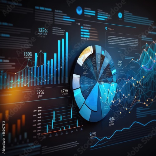 Business data analysis and analytics of customers insights with charts.Generative AI