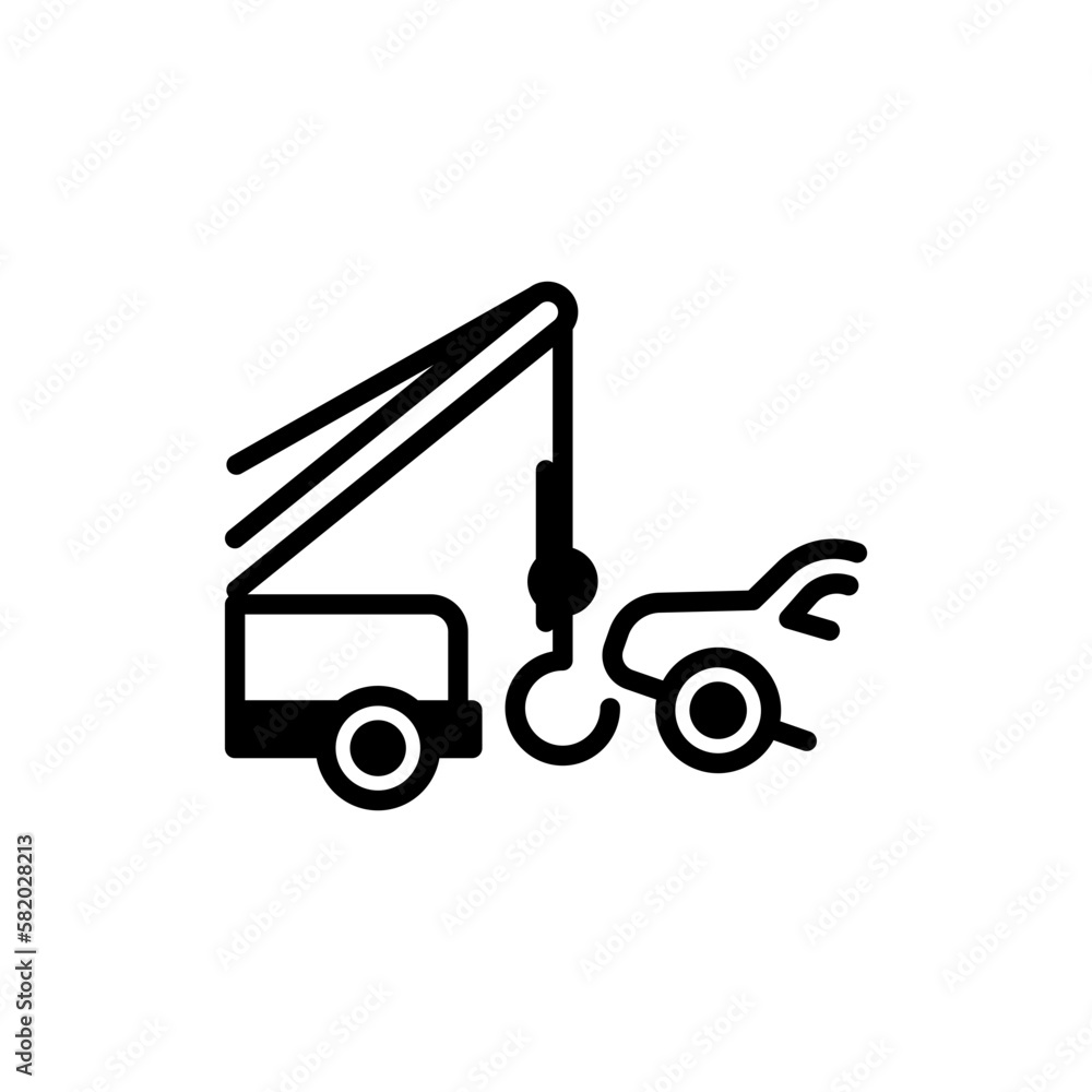 Truck Towing Car icon in vector. illustration Truck Towing Car icon in vector. illustration