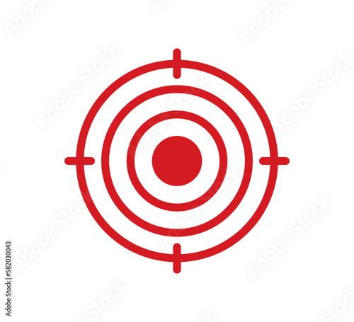 Pain point icon. Pain red circle mark. Target spot symbol for medical design. Concept killer for headaches, abdominal aches. Editable stroke. Vector illustration isolated on white background.