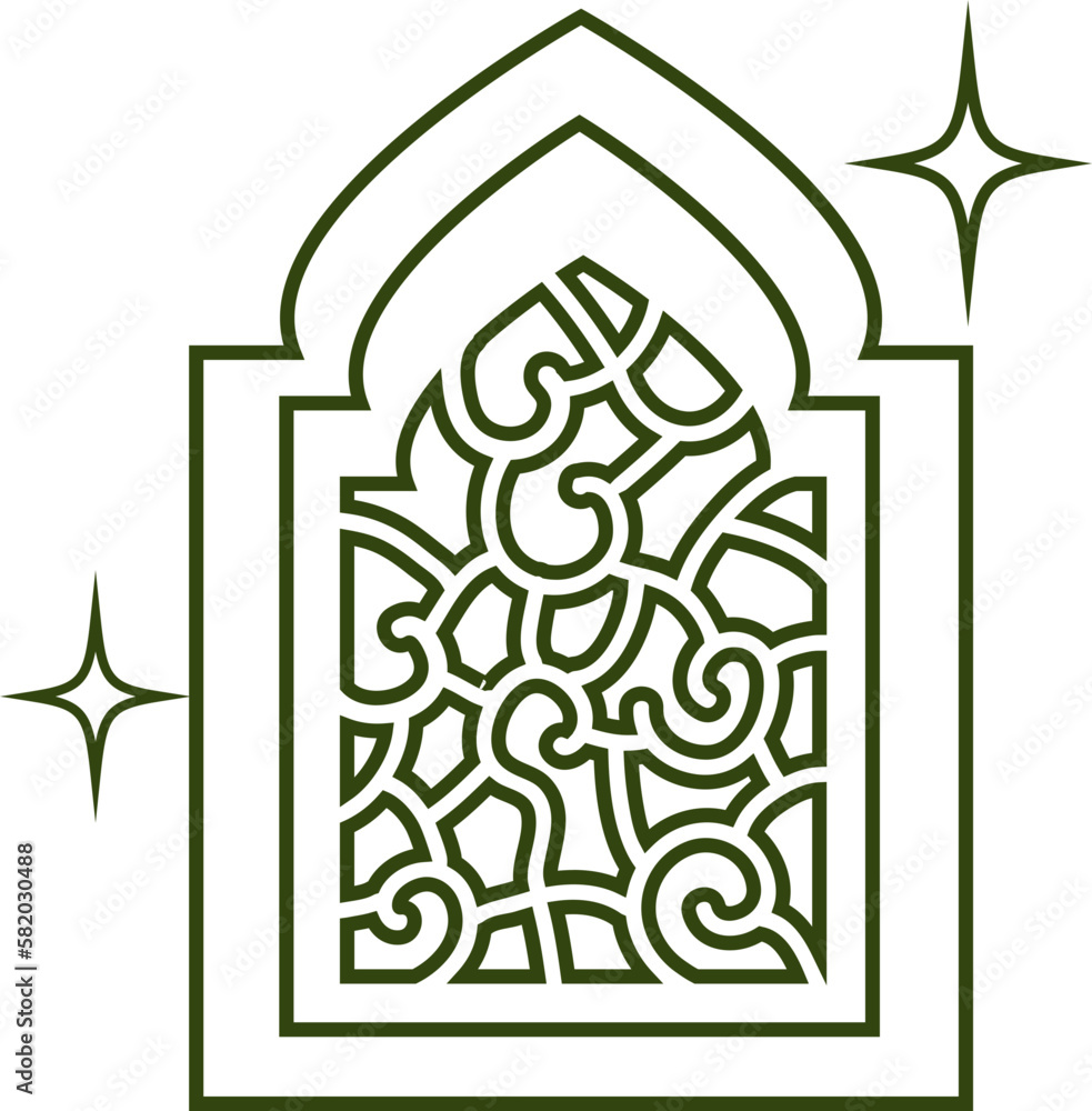 Window Islamic Illustration Window Islamic Illustration