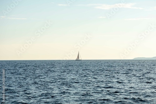 Nice boat on a sea horizon on the sea on Mali Lošinj in Croatia © Jiri Dolezal