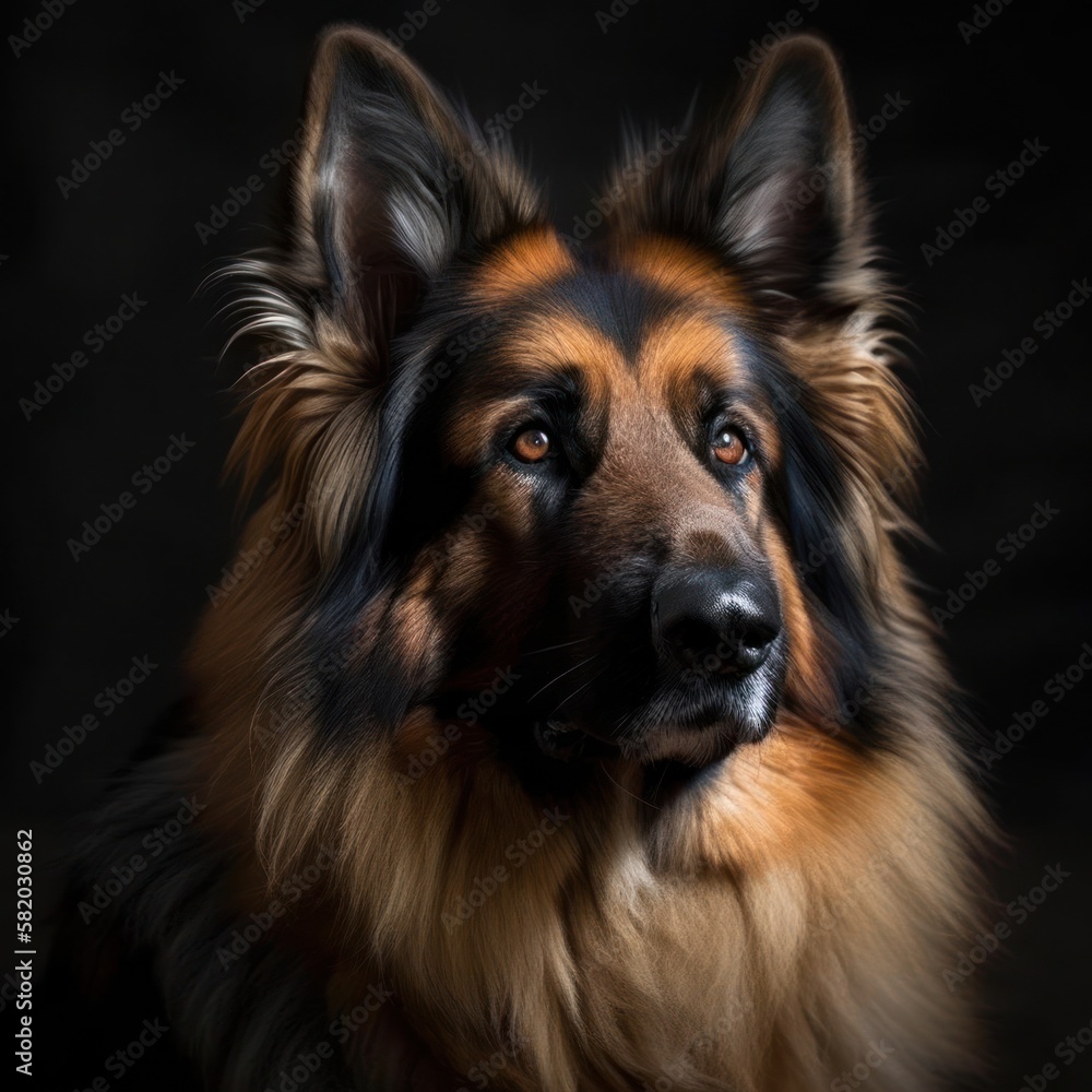 German shepherd portrait. Gen AI German shepherd portrait. Gen AI