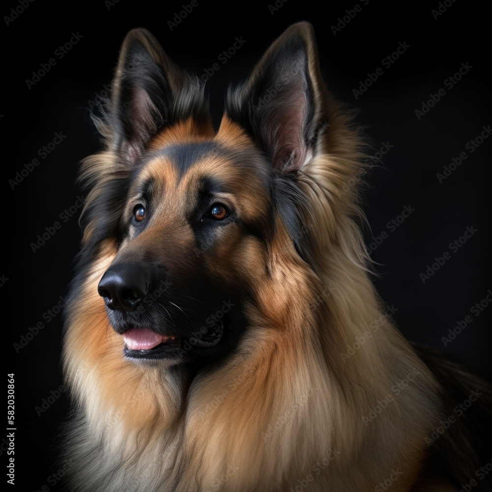 German shepherd portrait. Gen AI German shepherd portrait. Gen AI