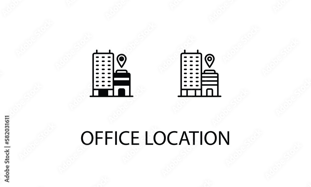 Office location double icon design stock illustration