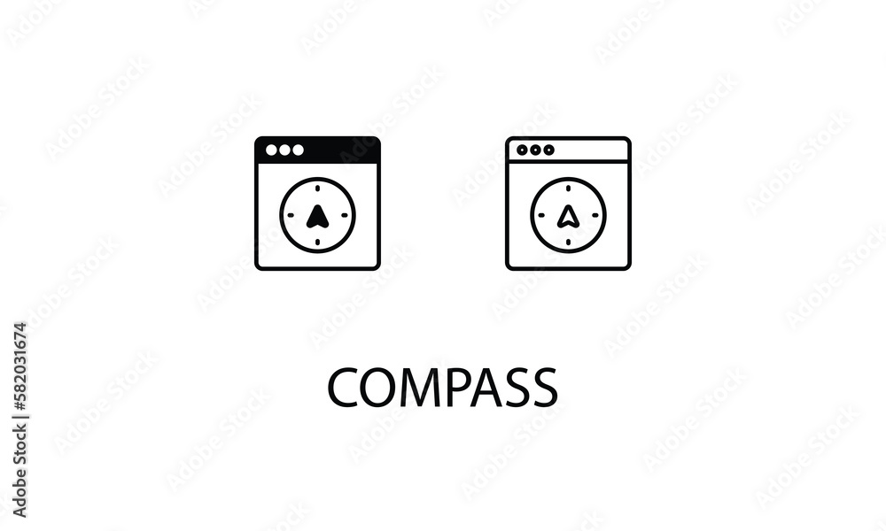 Compass double icon design stock illustration Compass double icon design stock illustration