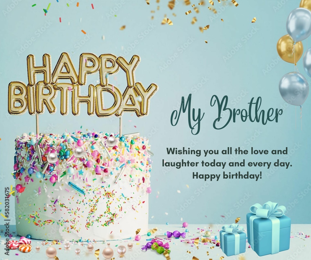 Happy birthday brother greetings and birthday wishes Stock Photo ...