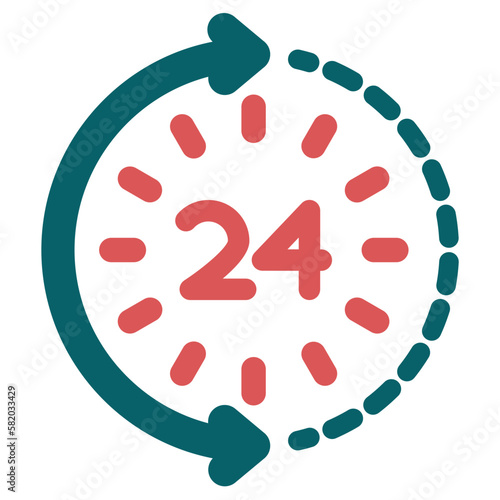 Vector Design 24 Hours Icon Style